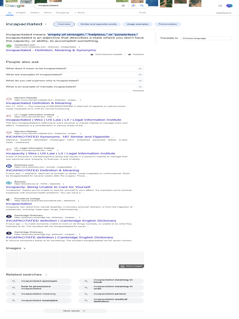 Incapacitated - Google Search | PDF