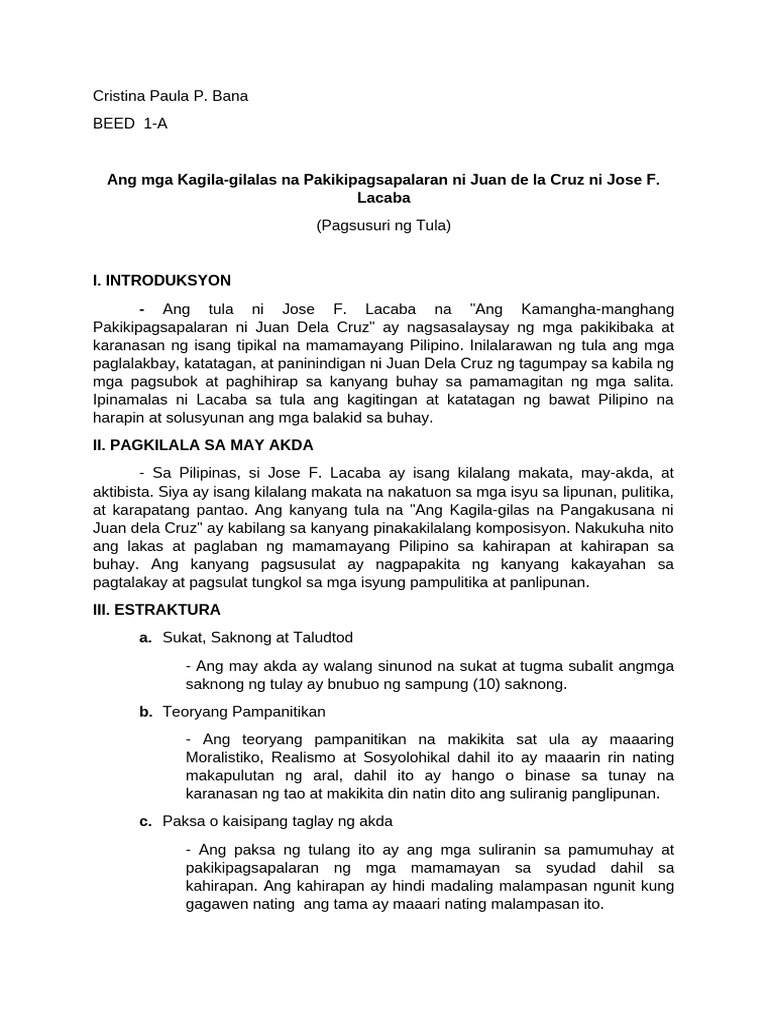 Pagsusuri NG Tula | PDF