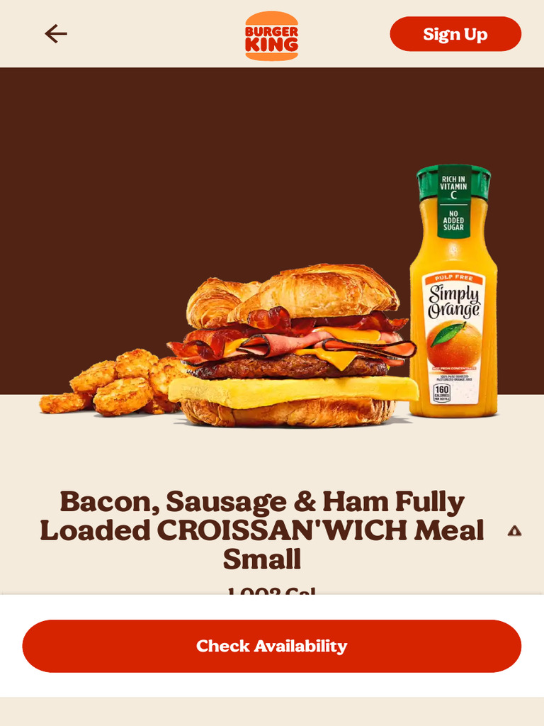 Fully Loaded Croissan'Wich Bacon, Sausage, Ham Burger King PDF