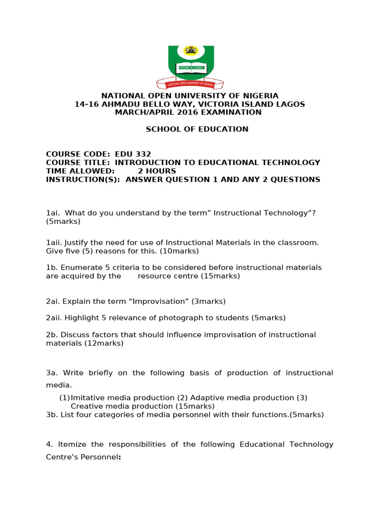 Edu332 Introduction To Educational Technology Pdf