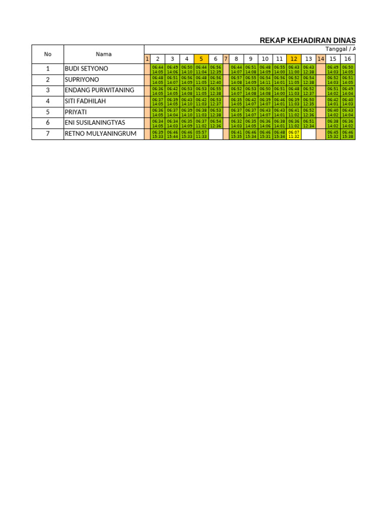 Contoh - Absen - Manual - Dan - Rekap - Keterlambatan | PDF