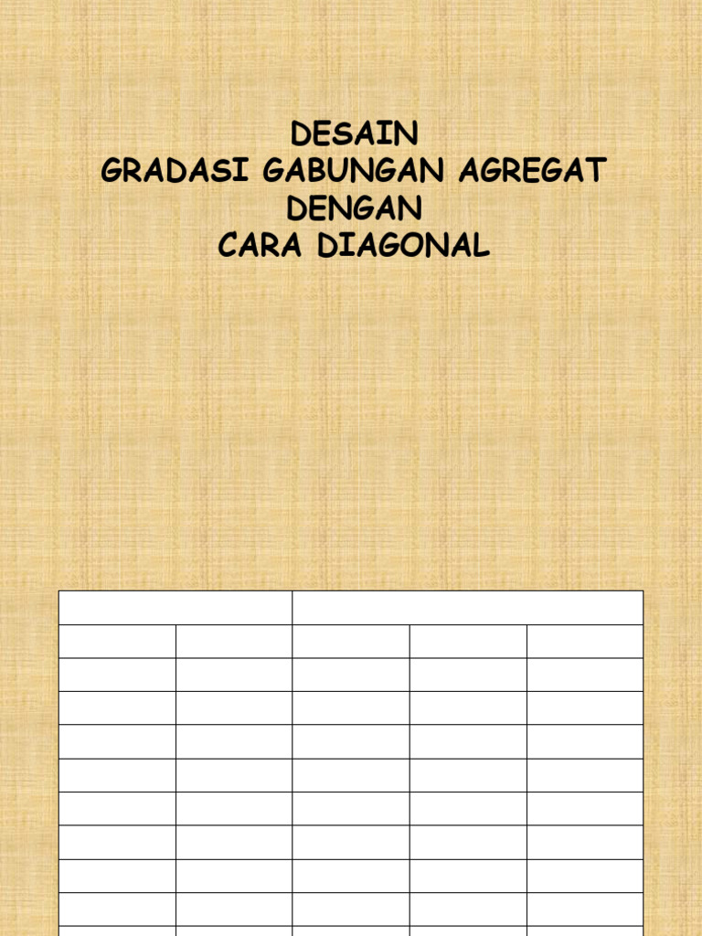 Gradasi Gabungan Agregat Cara Diagonal | PDF