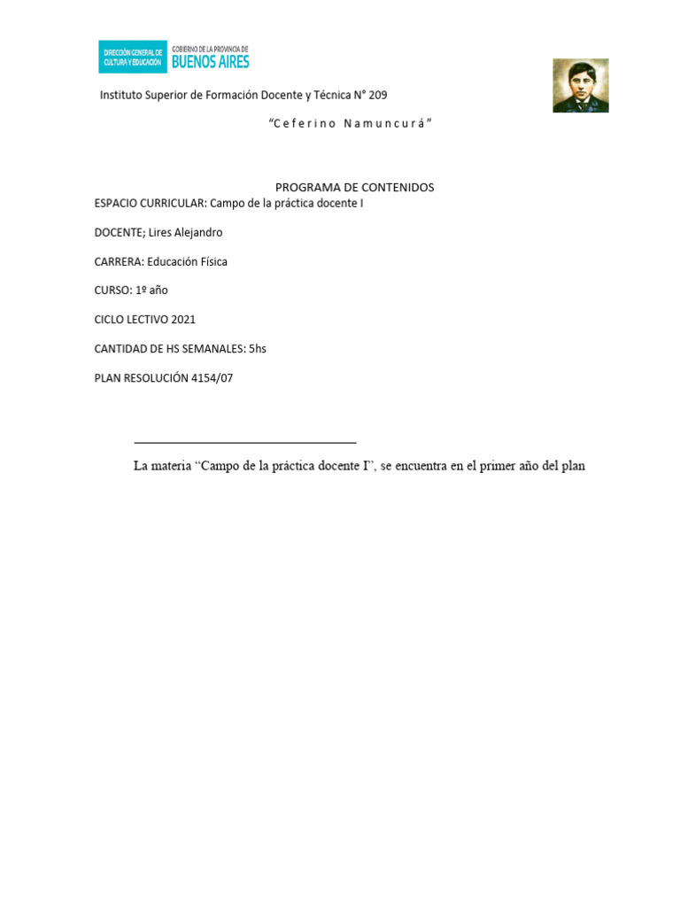 Campo de La Practica Docente I | PDF | Maestros | Evaluación