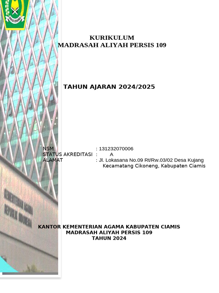 Kurikulum Ma Persis 109 | PDF