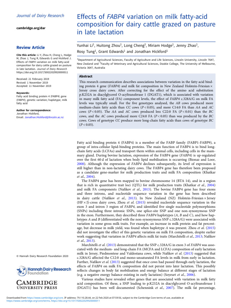 Dairy Cattle | PDF