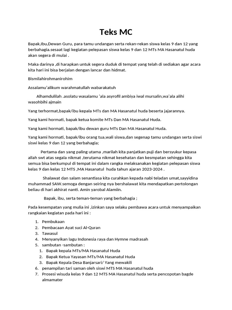 Teks MC | PDF