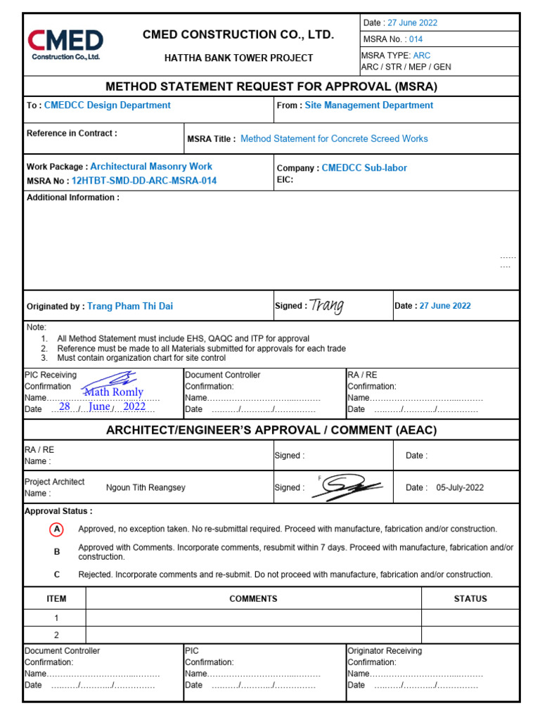 12HTBT SMD DD ARC MSRA 014 MS - For - Concrete - Screeding - Work | PDF