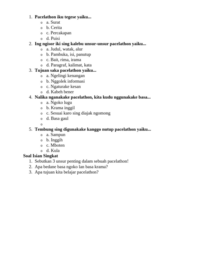 Memahami dan Menguasai Soal Bahasa Jawa Kelas 4 UKK Kependidikan: Panduan Lengkap untuk Siswa dan Guru