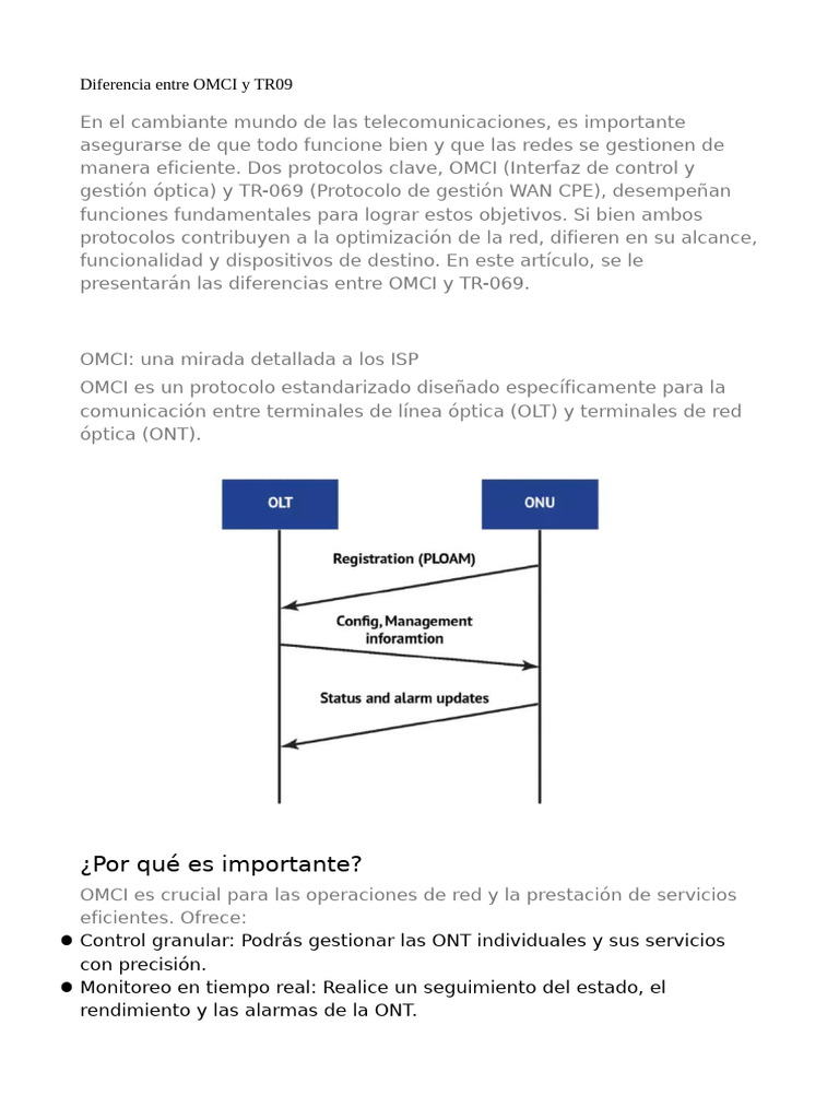 Comparativa OMCI vsTR09 | PDF