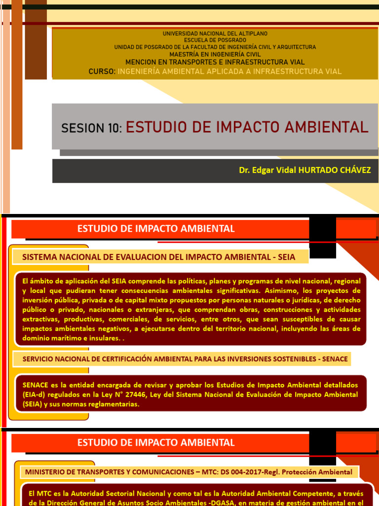 Sesion 10 - Estudio de Impacto Ambiental | PDF