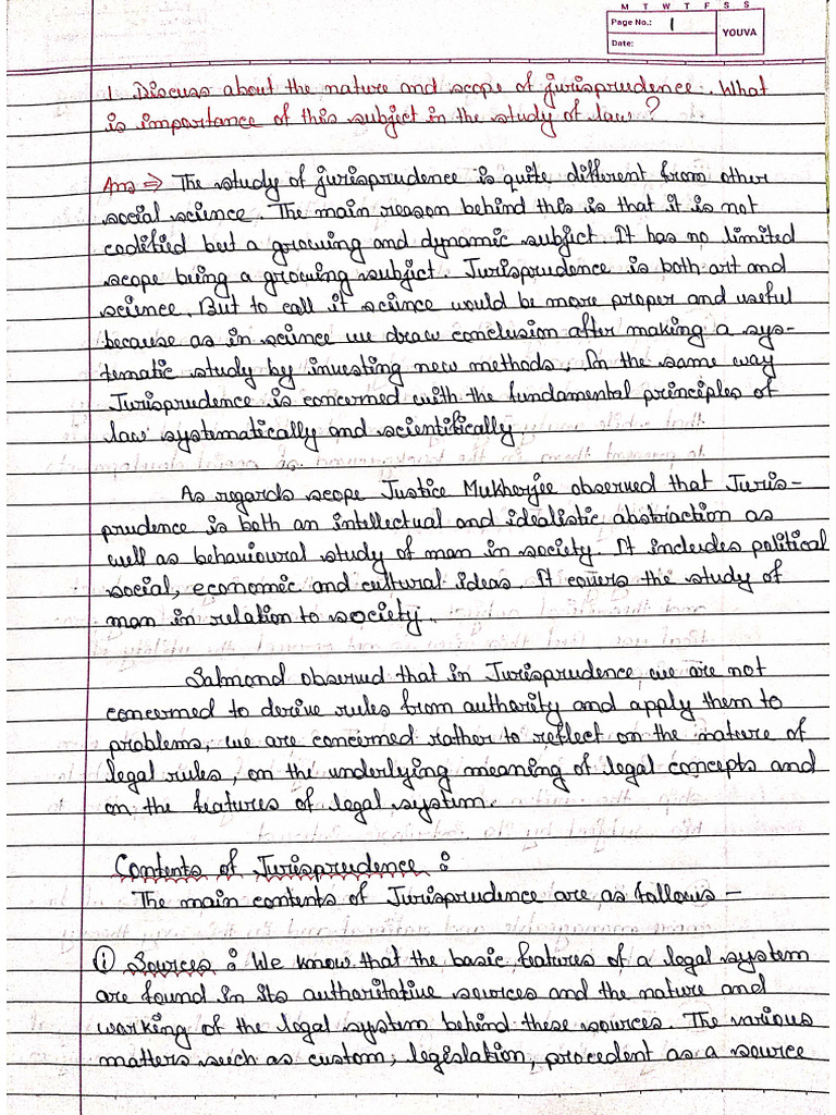 Jurisprudence Class Notes | PDF