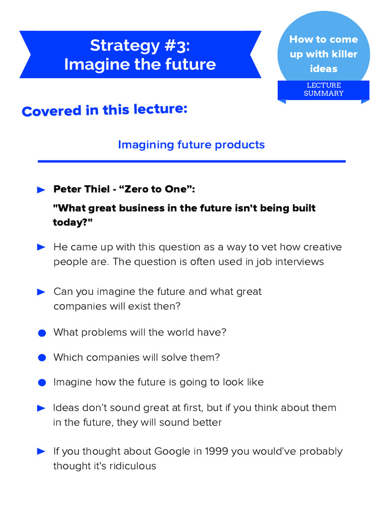 CHEAT+SHEET+ +strategy+#3+ +Imagine+the+Future | PDF