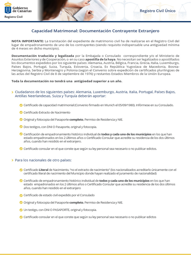 Contrayente Extranjero | PDF