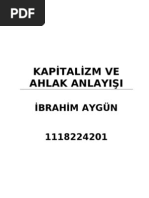 KAPİTALİZM VE AHLAK ANLAYIŞI