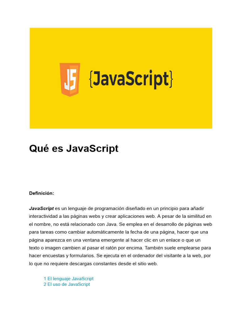 Qué es JavaScript | PDF