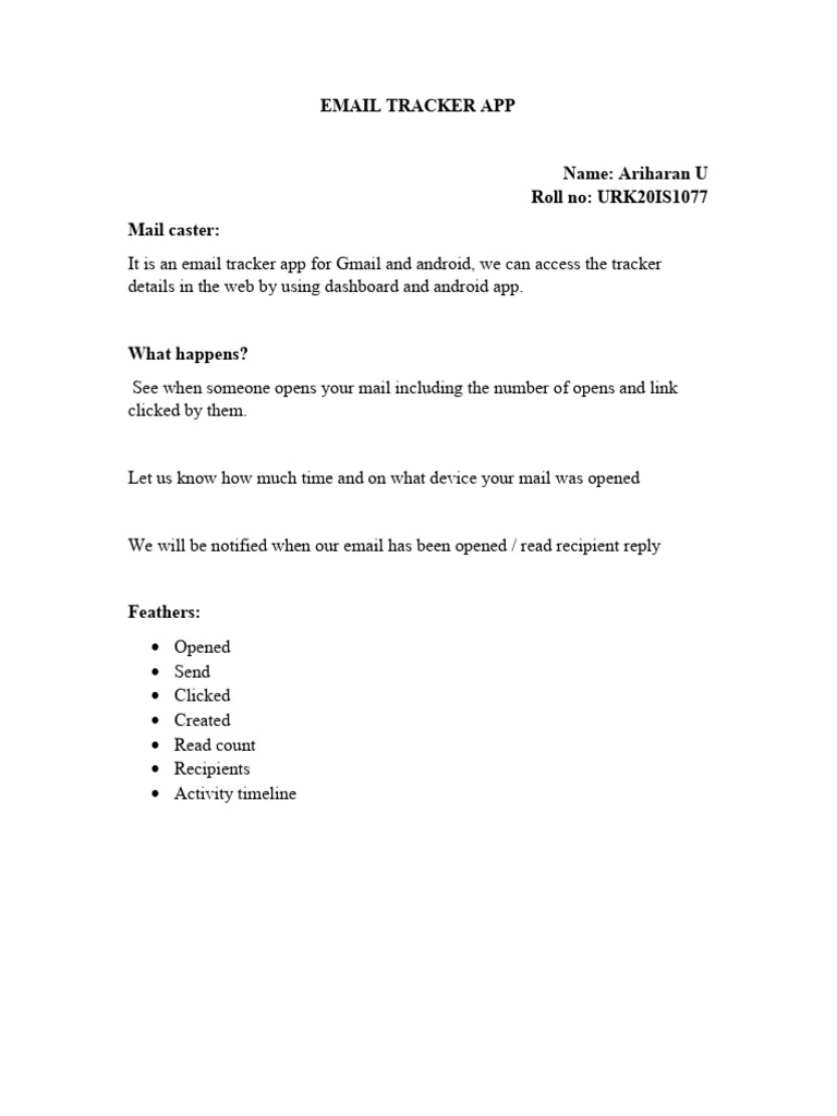 Email tracker app pdf