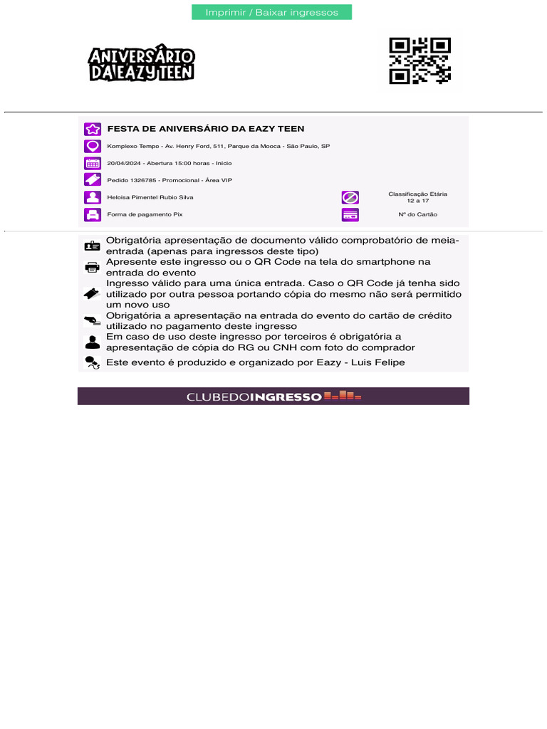 Clube do ingresso pdf