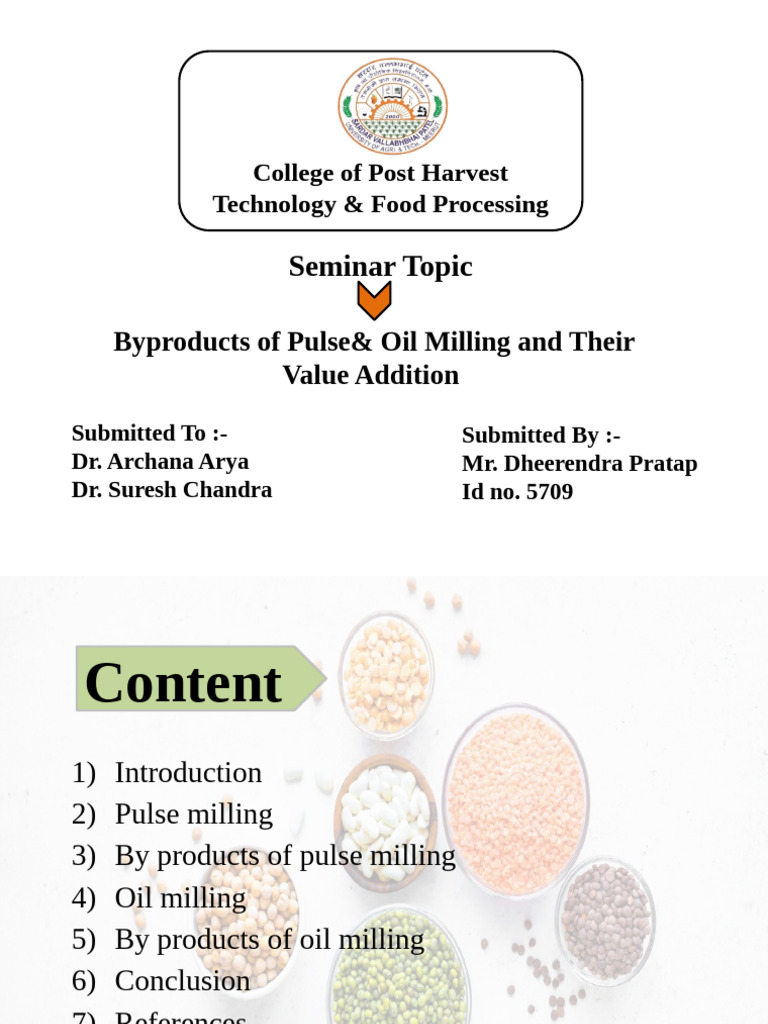 Seminar Topic: College of Post Harvest Technology & Food Processing | PDF
