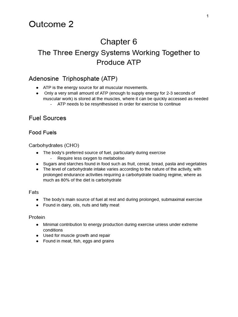 PE Summary Notes - U3 AOS2 | PDF