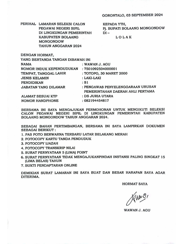 Surat Pada Bupati Wawan 03 | PDF