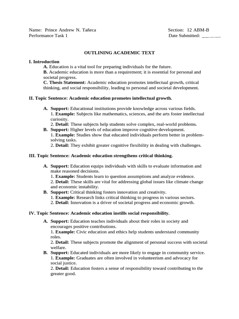 Outlining Academic Text 4 | PDF