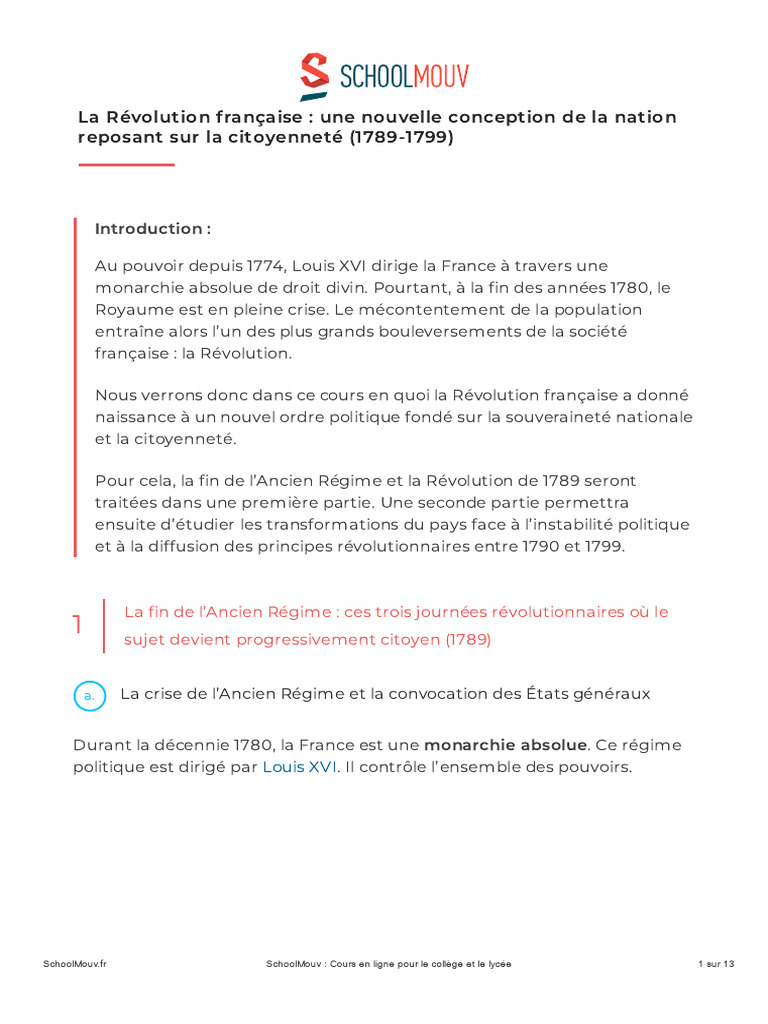 Leçon Sur La Révolution Française - OVNI