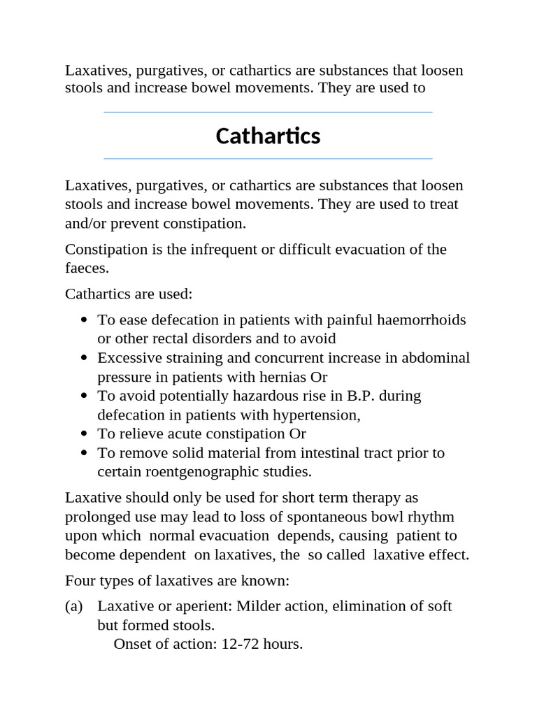 Cathartics | PDF