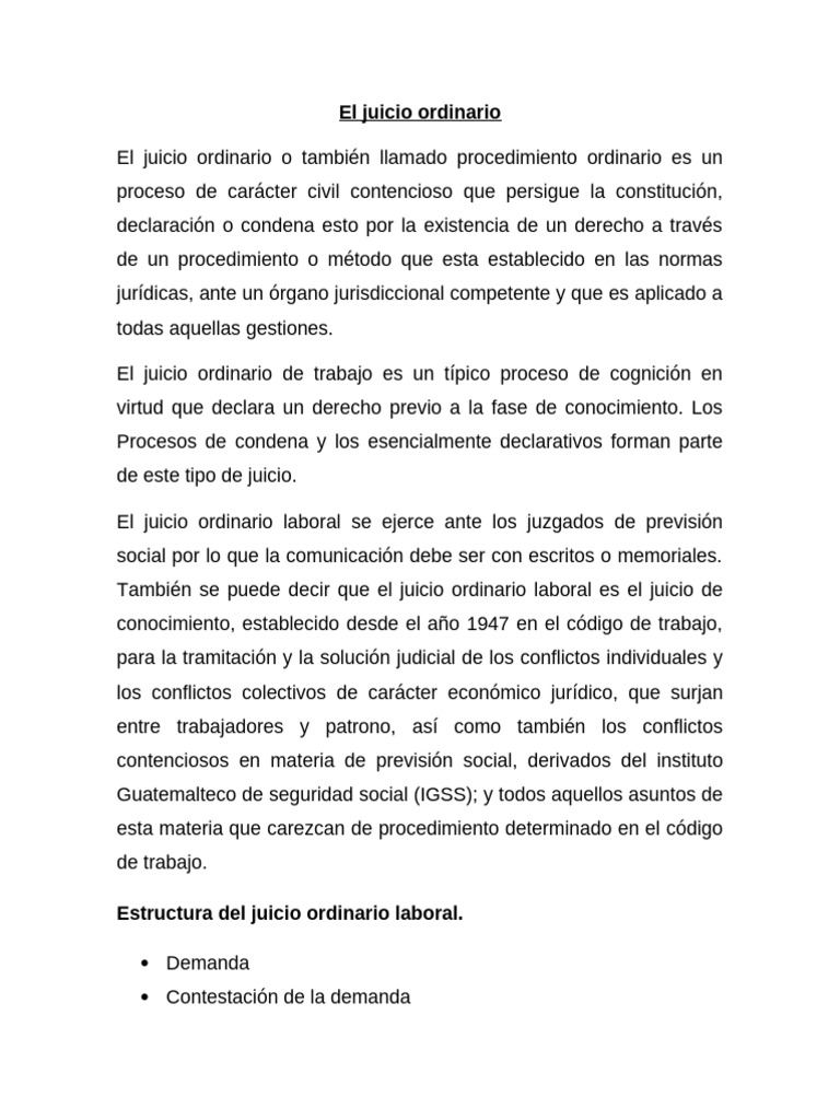 El Juicio Ordinario | PDF