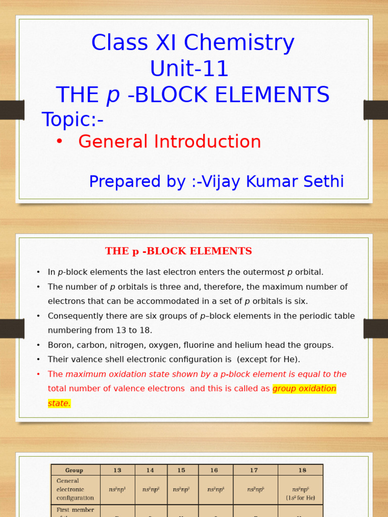 Class 11 Chapter 11 The P-Block Elements | PDF