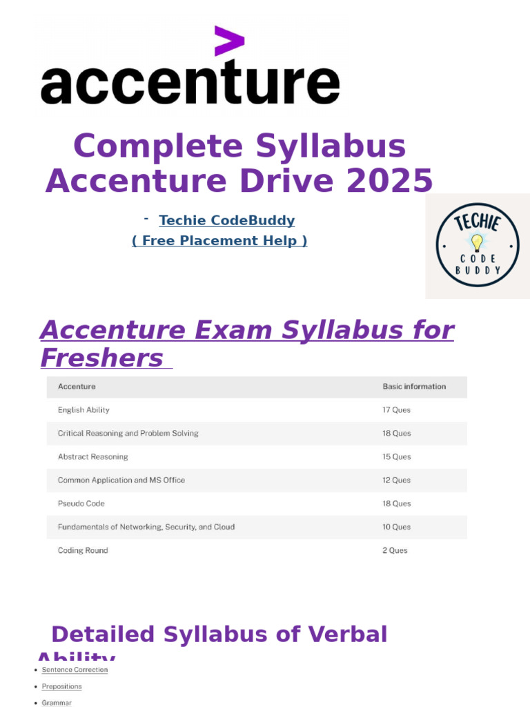 How To Prepare For Accenture Drive 2025 | PDF