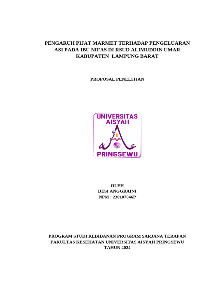 Proposal Desi Anggraini 230107046p s1 Kebidanan Konversi | PDF