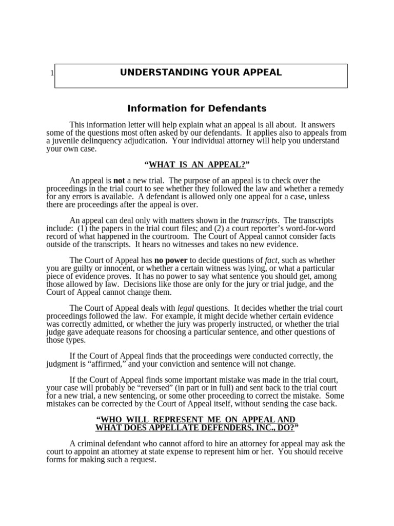 Understanding Your Appeal | PDF