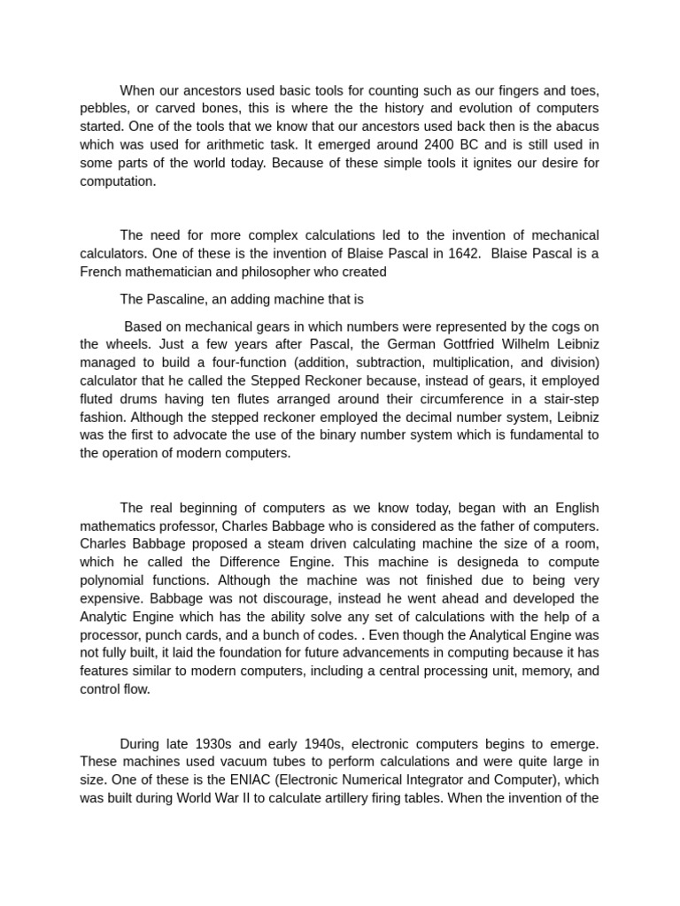 Evolution Of Computer Pdf