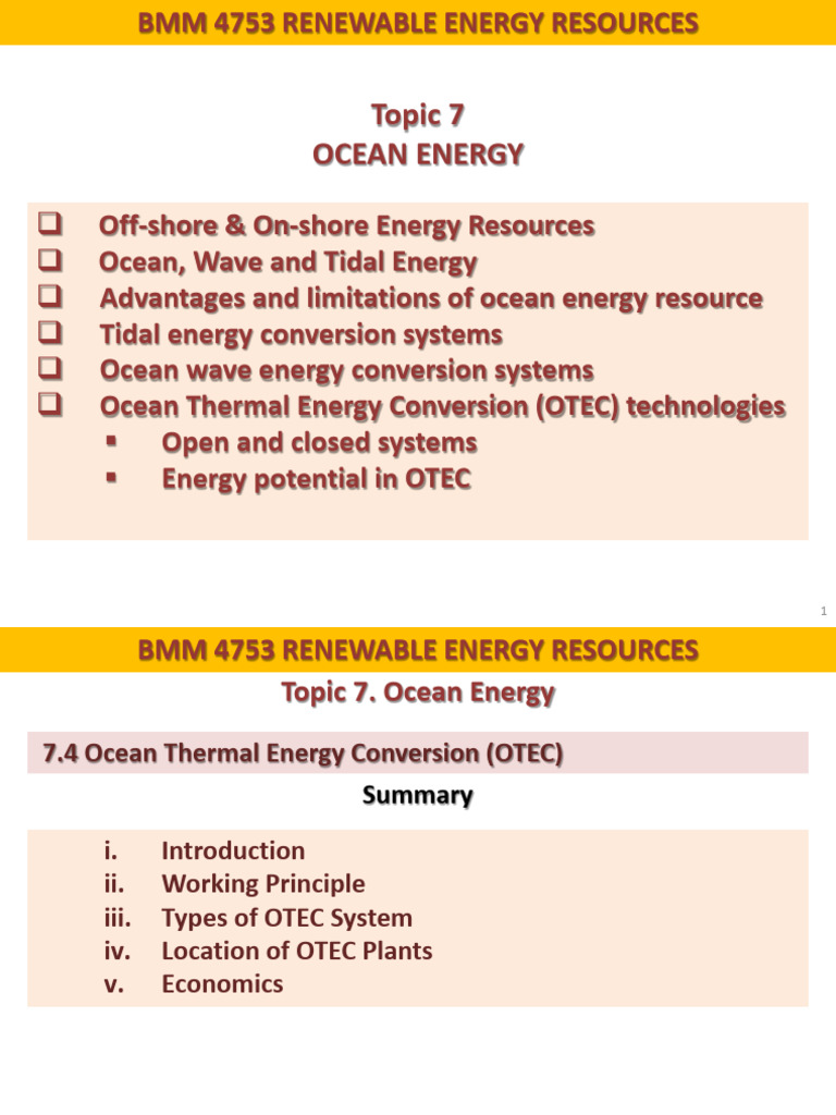 Oceanic Energy-Otec | PDF