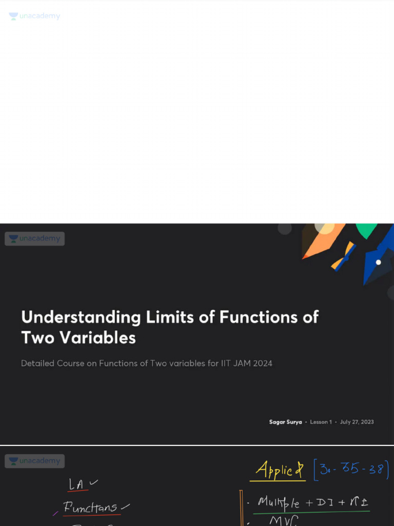 Understanding Limits of Functions of Two Variables With Anno | PDF