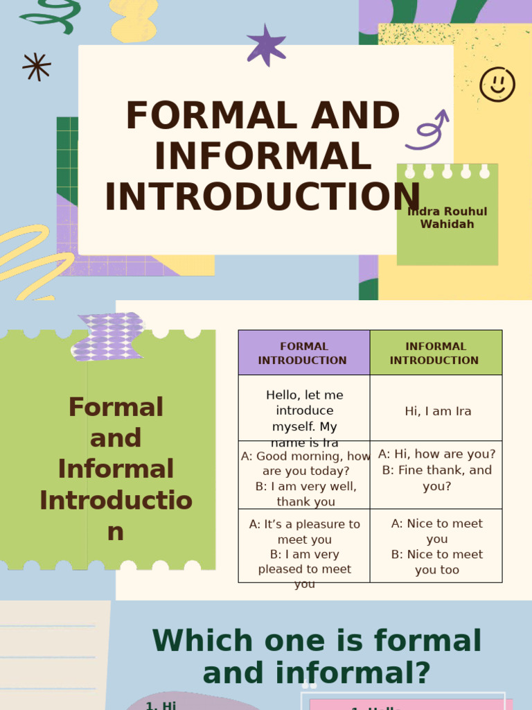 Formal and Informal Introduction | PDF