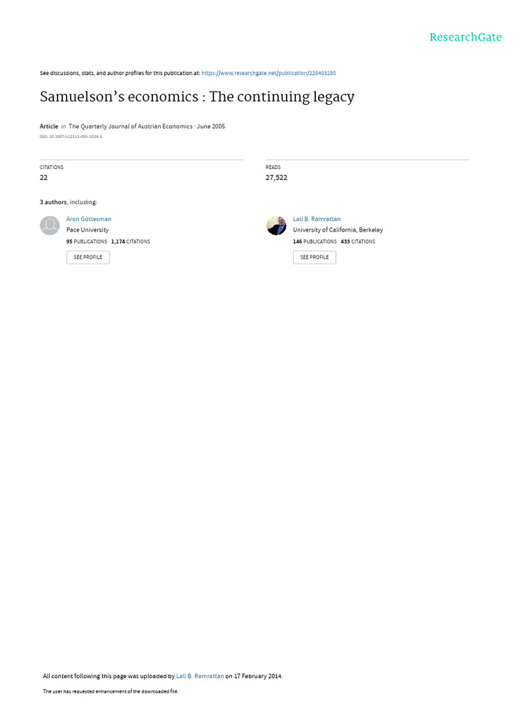 Samuelsons Economics The Continuing Legacy | PDF | Keynesian Economics ...