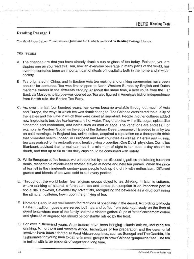 IELTS Reading Tests Pages 1 Merged | PDF