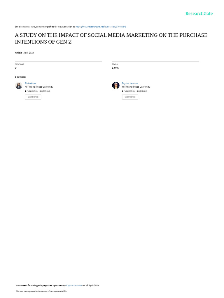 A Study On The Impact of Social Media Marketing On The Purchase ...