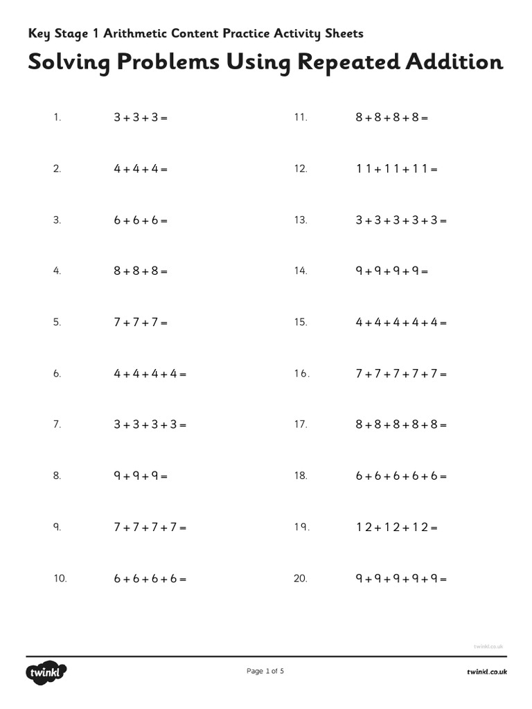 T n 4782 ks1 arithmetic content practice activity sheet solving