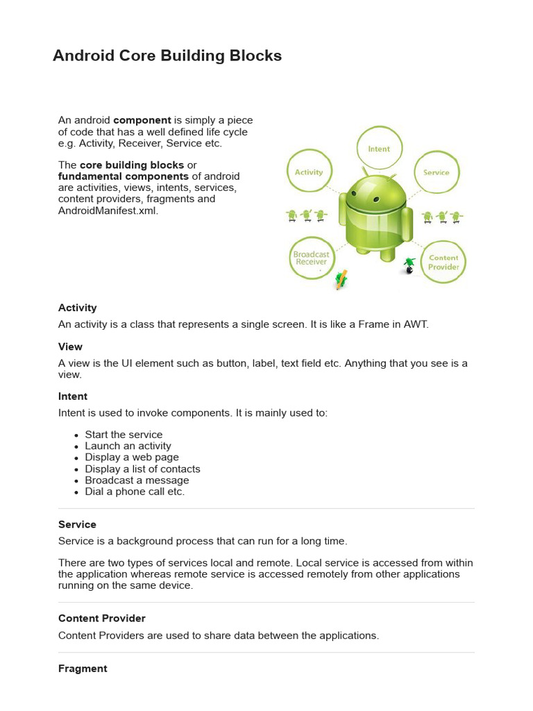 04 - Android Core Building Blocks | PDF