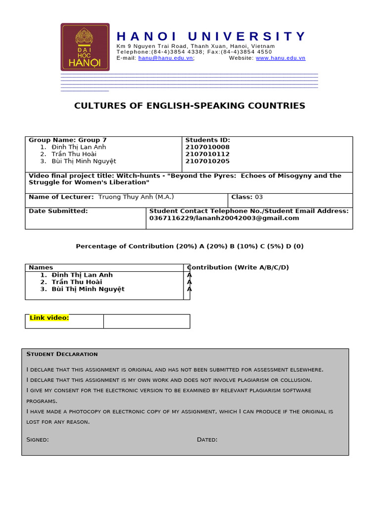 Assignment Cover Sheet | PDF