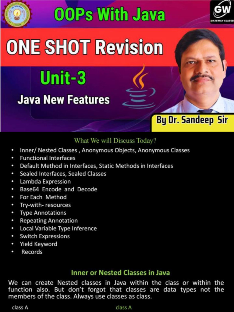 Java U-3 One Shot Notes | PDF