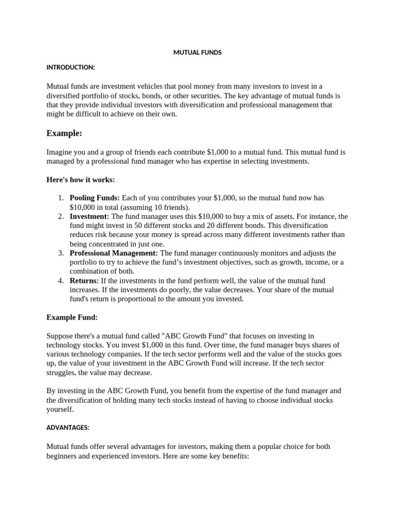 Mutual Funds | PDF