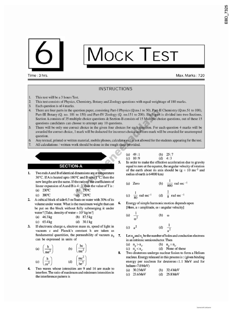 Mock Test 6 | PDF