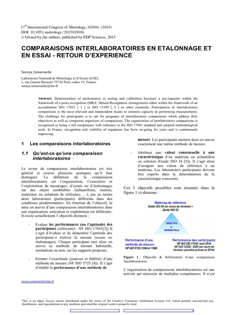 Comparaisons Interlaboratoires en Étalonnage Et en Essai | PDF