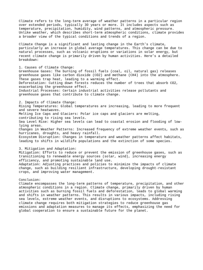 Climate and Climate Change | PDF | Climate Change | Climate Change ...