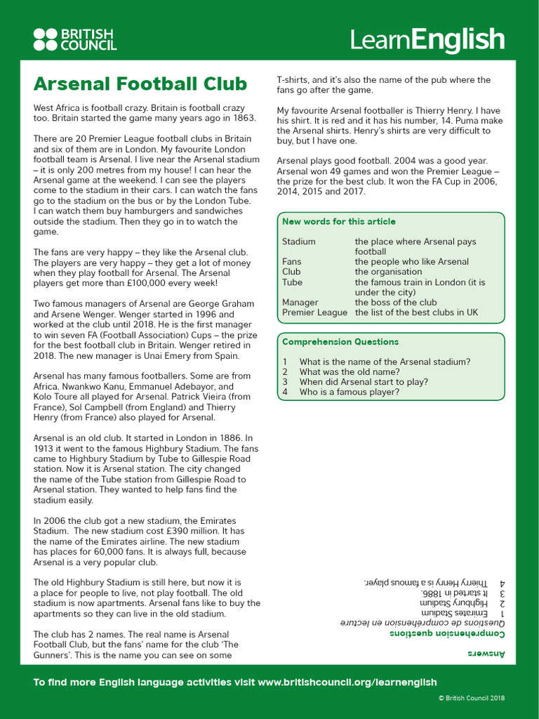 3 Football - Arsenal Football Club A1 V2a | PDF | Arsenal F.C ...