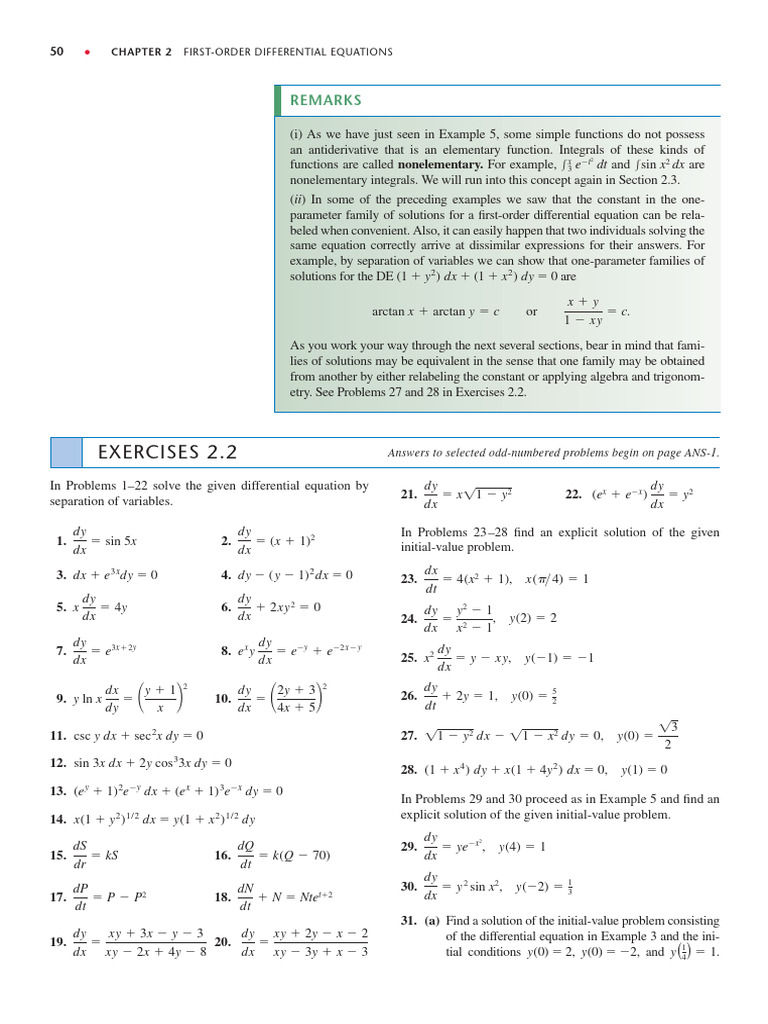 Seperable Variable Practice Pdf