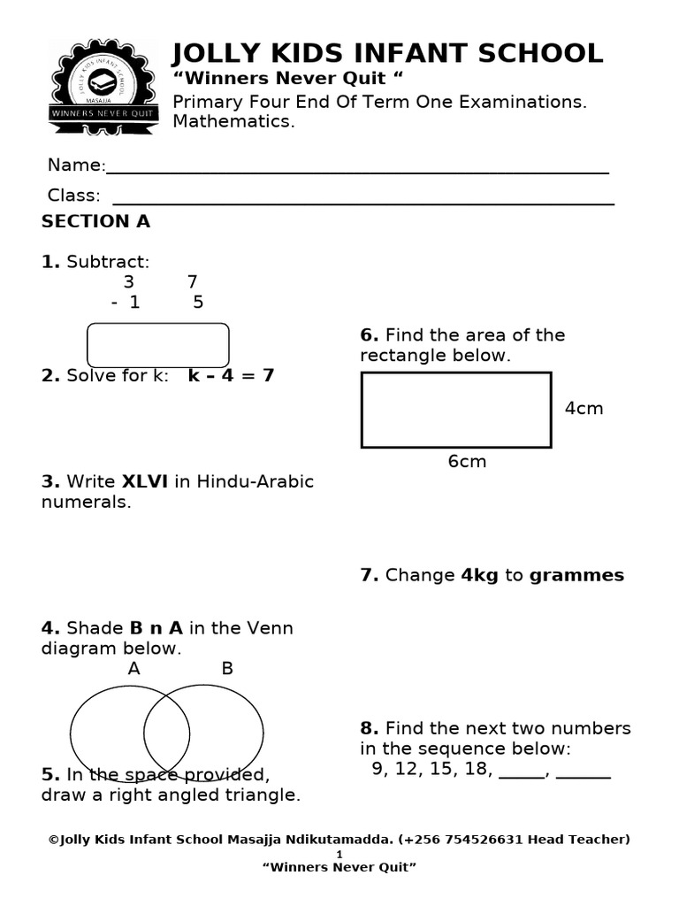 Math p.4 Jolly Kids | PDF
